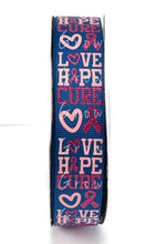 Load image into Gallery viewer, Breast Cancer Awareness Love Hope Cure USDR Ribbon - 7/8 Inch
