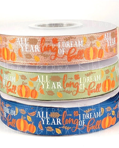 Fall Thanksgiving USDR Ribbon I Dream of Fall