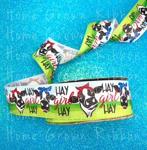 Cow Hay Girl Hay Ribbon USDR 1.5 Inch