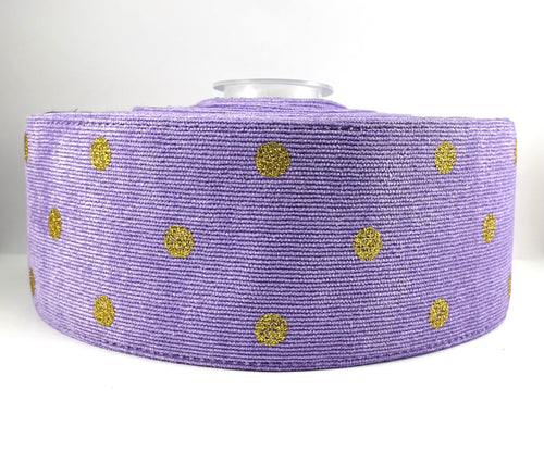 Orchid Purple Corduroy Ribbon with Gold Glitter - 3 Inch