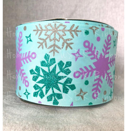 Snowflakes USDR Ribbon Ice Blue Purple Blue Christmas Winter