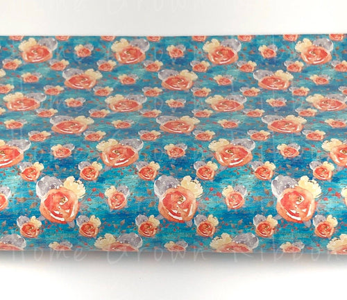 Fall Floral Roses Faux leather Sheets