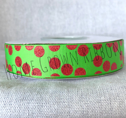 Christmas USDR Filler Ribbon Red Glitter Dots