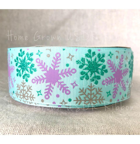 Snowflakes USDR Ribbon Ice Blue Purple Blue Christmas Winter