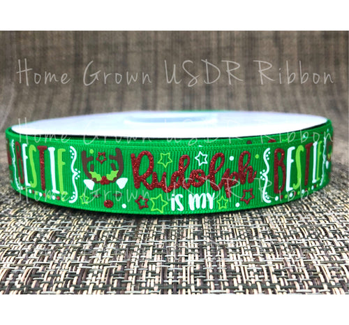 Christmas Rudolph USDR Ribbon 7/8 Inch