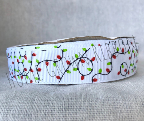 Christmas Lights Glitter USDR Ribbon