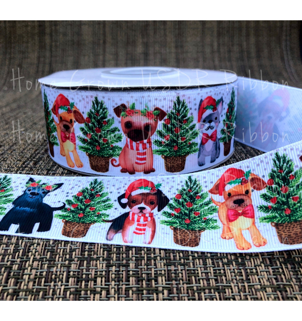 christmas dogs tree usdr ribbon