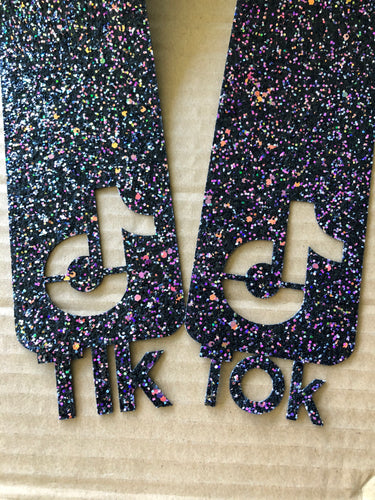 TikTok Cut Out - Black Chunky Glitter