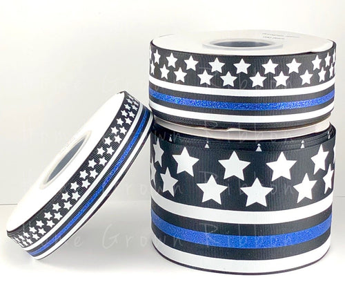 Back the Blue Police Ribbon USDR Thin Blue Line Flag