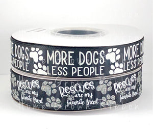 More Dogs, Less People USDR Glow in the Dark 7/8 Inch Ribbon