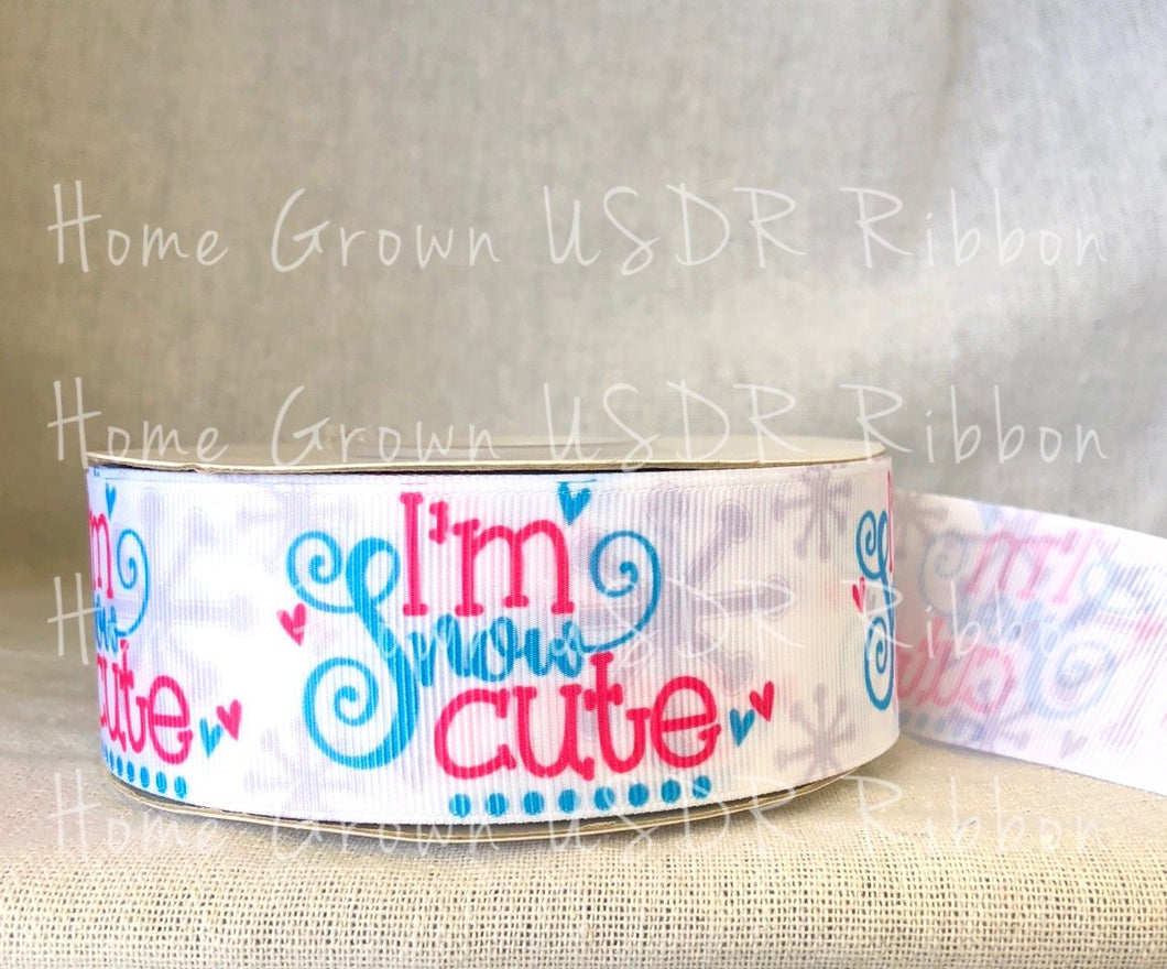 Snow Cute Snowflakes Snowmen Winter Christmas USDR Ribbon