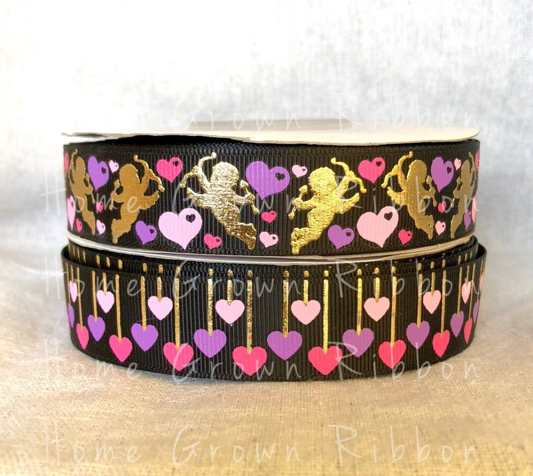 Stealing Hearts Like Cupid - Arrows and Cupid - USDR Ribbon - 7/8 Inch