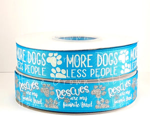 More Dogs, Less People USDR Glow in the Dark 7/8 Inch Ribbon