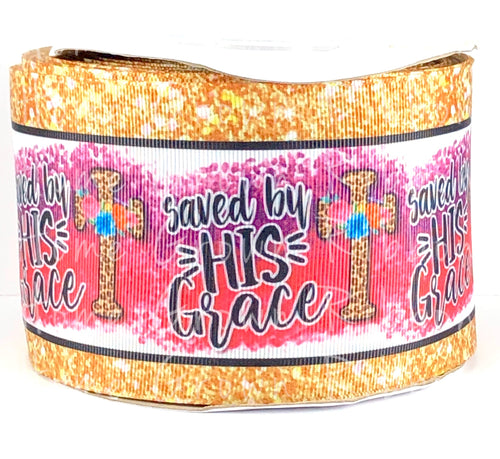 Saved By His Grace USDR 3 Inch Easter Grosgrain Ribbon