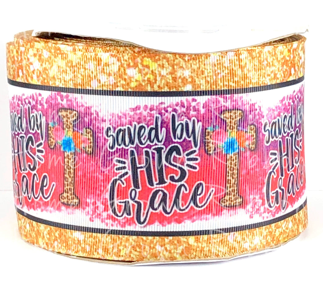 Saved By His Grace USDR 3 Inch Easter Grosgrain Ribbon