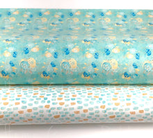 Load image into Gallery viewer, Mint Floral on Teal Synthetic Leather Sheet USDR
