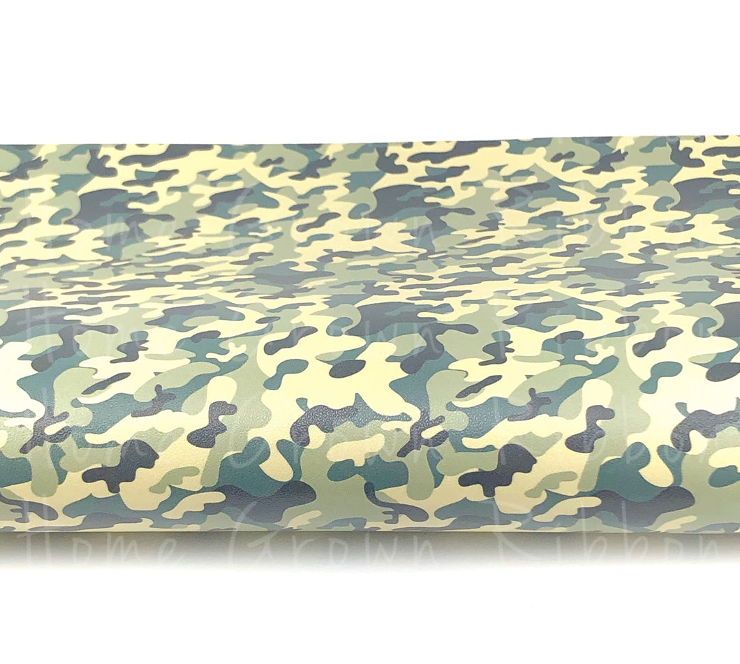 Camo Faux Leather Sheet USDR