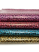 Load image into Gallery viewer, Leopard Smooth Glitter Faux Leather Sheet