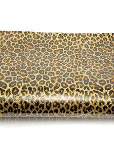 Leopard Smooth Glitter Faux Leather Sheet