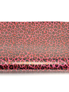 Leopard Smooth Glitter Faux Leather Sheet