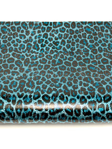Leopard Smooth Glitter Faux Leather Sheet