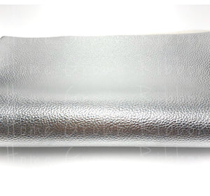 Metallic Solid Litchi Faux Leather Sheet