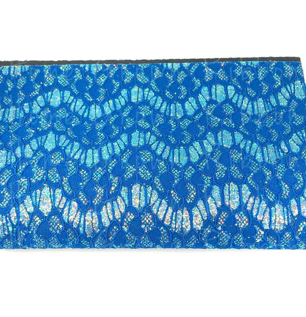 Chunky Glitter and Lace Fabric Sheet
