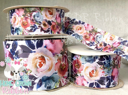 Rustic Roses Double Sided USDR Grosgrain Ribbon - 1.5