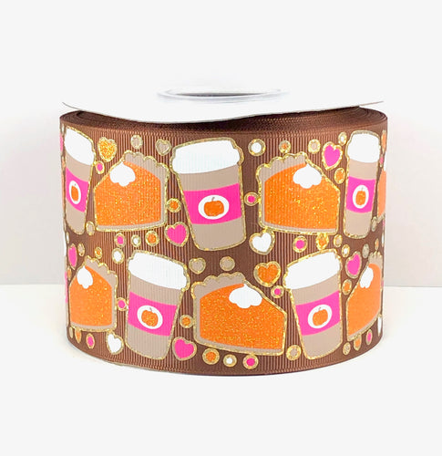 Tis The Season to be Basic Pumpkin Spice Latte USDR Ribbon - 3 Inch