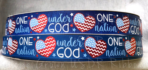 One Nation Under God USDR Ribbon - 7/8 Inch