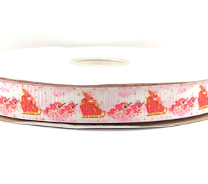 Unicorn Sleigh with Gold Glitter Sparkles - 5/8" - 7/8" - 1.5" - 3"