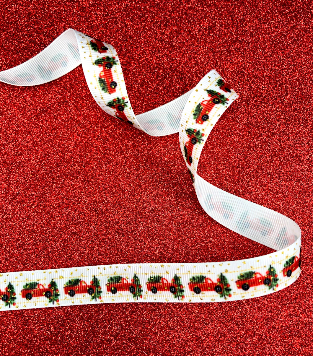 Christmas Truck with Gold Glitter Sparkles - 3/8