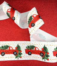 Load image into Gallery viewer, Christmas Truck with Gold Glitter Sparkles - 3/8&quot; - 5/8&quot; - 7/8&quot; - 1.5&quot; - 3&quot;