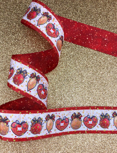 Christmas Ornaments Double Sided with Gold Glitter Sparkles - 5/8" - 7/8" - 1.5" - 3"