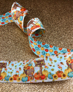 Pumpkin Patch Double Sided with Gold Glitter Sparkles - 5/8" - 7/8" - 1.5" - 3"