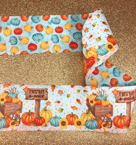 Pumpkin Patch Double Sided with Gold Glitter Sparkles - 5/8