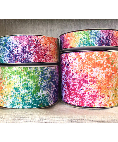 Paint Splatter USDR Grosgrain Ribbon - 5/8 Inch