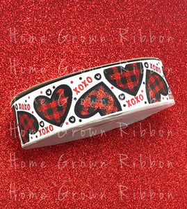 Love You More Collection - XOXO Buffalo Plaid 7/8" & 1.5"