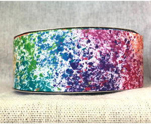 Paint Splatter USDR Grosgrain Ribbon - 5/8 Inch" - 7/8" - 1.5" - 3"