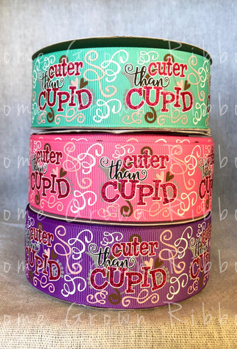Cuter Than Cupid Valentine's Day USDR Grosgrain Ribbon - 1.5