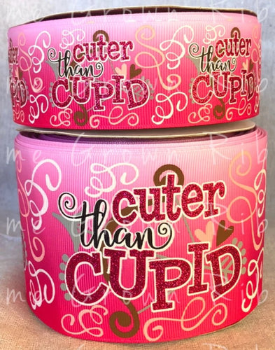 Cuter Than Cupid Valentine's Day USDR Grosgrain Ribbon - 1.5