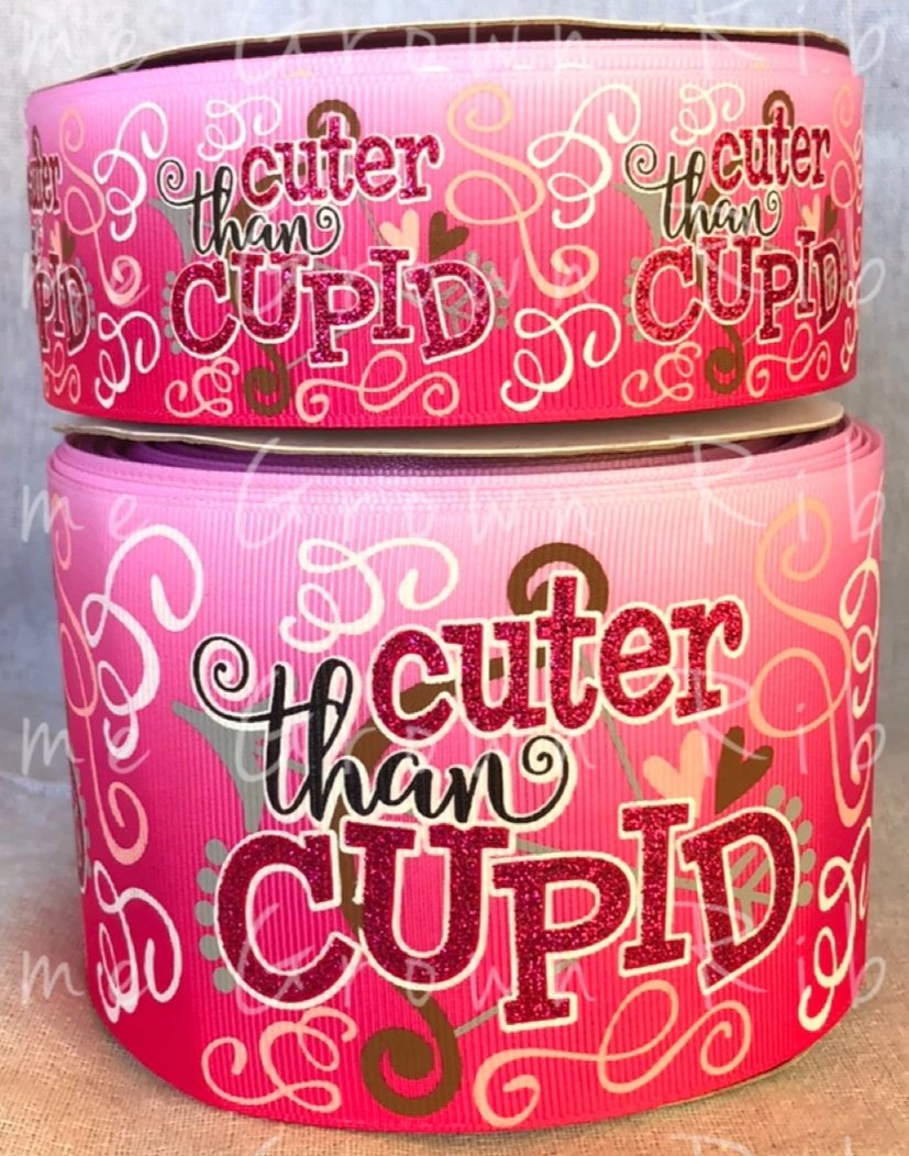 Cuter Than Cupid Valentine's Day USDR Grosgrain Ribbon - 1.5