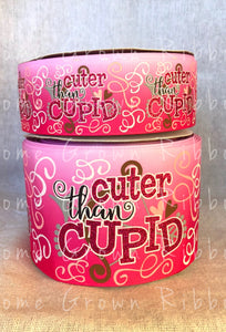 Cuter Than Cupid Valentine's Day USDR Grosgrain Ribbon - 1.5" - 3" - Pink & Purple Ombre