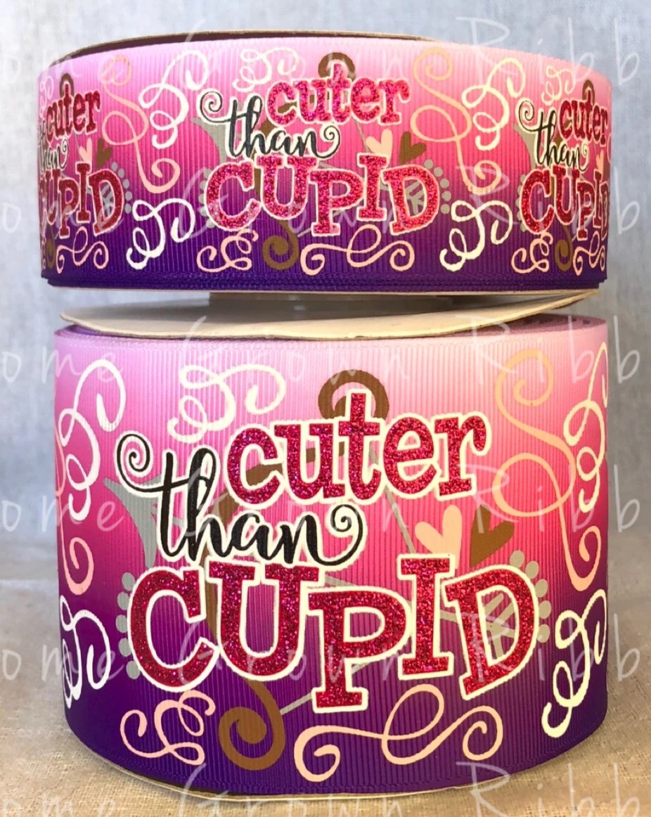 Cuter Than Cupid Valentine's Day USDR Grosgrain Ribbon - 1.5