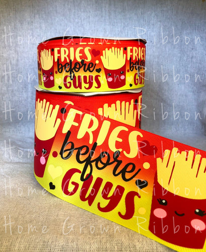 Fries Before Guys USDR Grosgrain 7/8 Inch - 1.5 Inch - 3 Inch Ribbon