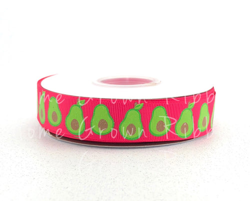 Avocado USDR 7/8 Inch Grosgrain Ribbon - Pink - Avocado Collection