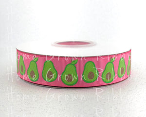 Avocado USDR 7/8 Inch Grosgrain Ribbon - Pink - Avocado Collection