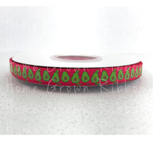 Load image into Gallery viewer, Bitty Avocado USDR 3/8 Inch Grosgrain Ribbon - Pink - White - Avocado Collection