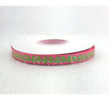 Load image into Gallery viewer, Bitty Avocado USDR 3/8 Inch Grosgrain Ribbon - Pink - White - Avocado Collection