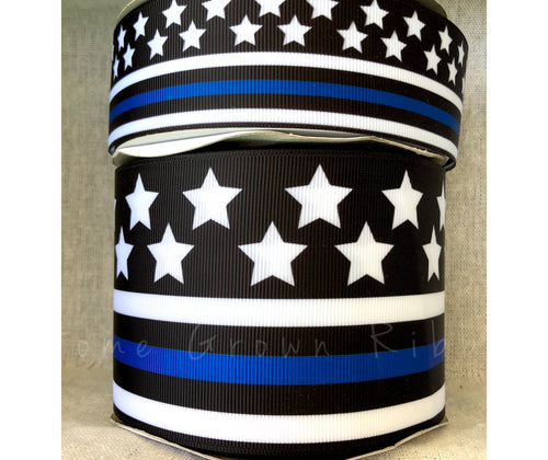 Back the Blue Police Thin Blue Line Ribbon 1.5 3 Inch USDR